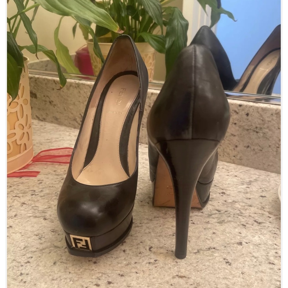 Fendi Fendista Black Heels 39